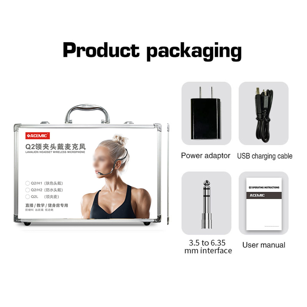 Q2/H1 Wireless Headset Microphone for Classroom Teaching