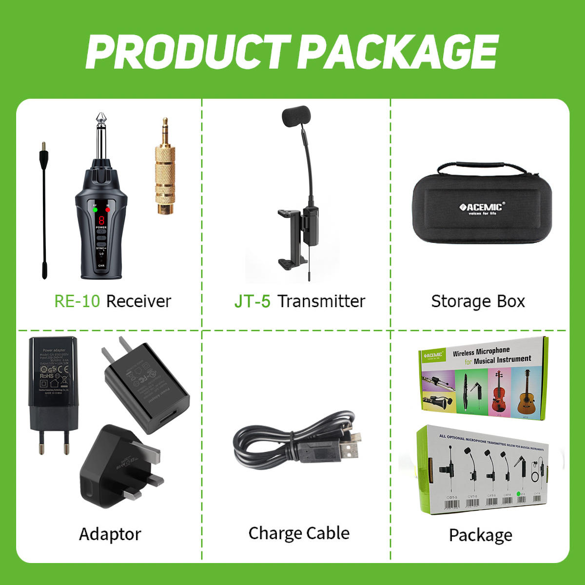 JT-5 Wireless Acoustic Guitar Microphone