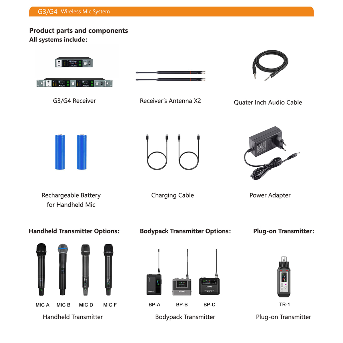 G4/BP-AL Wireless Lavalier Microphone System for Stage