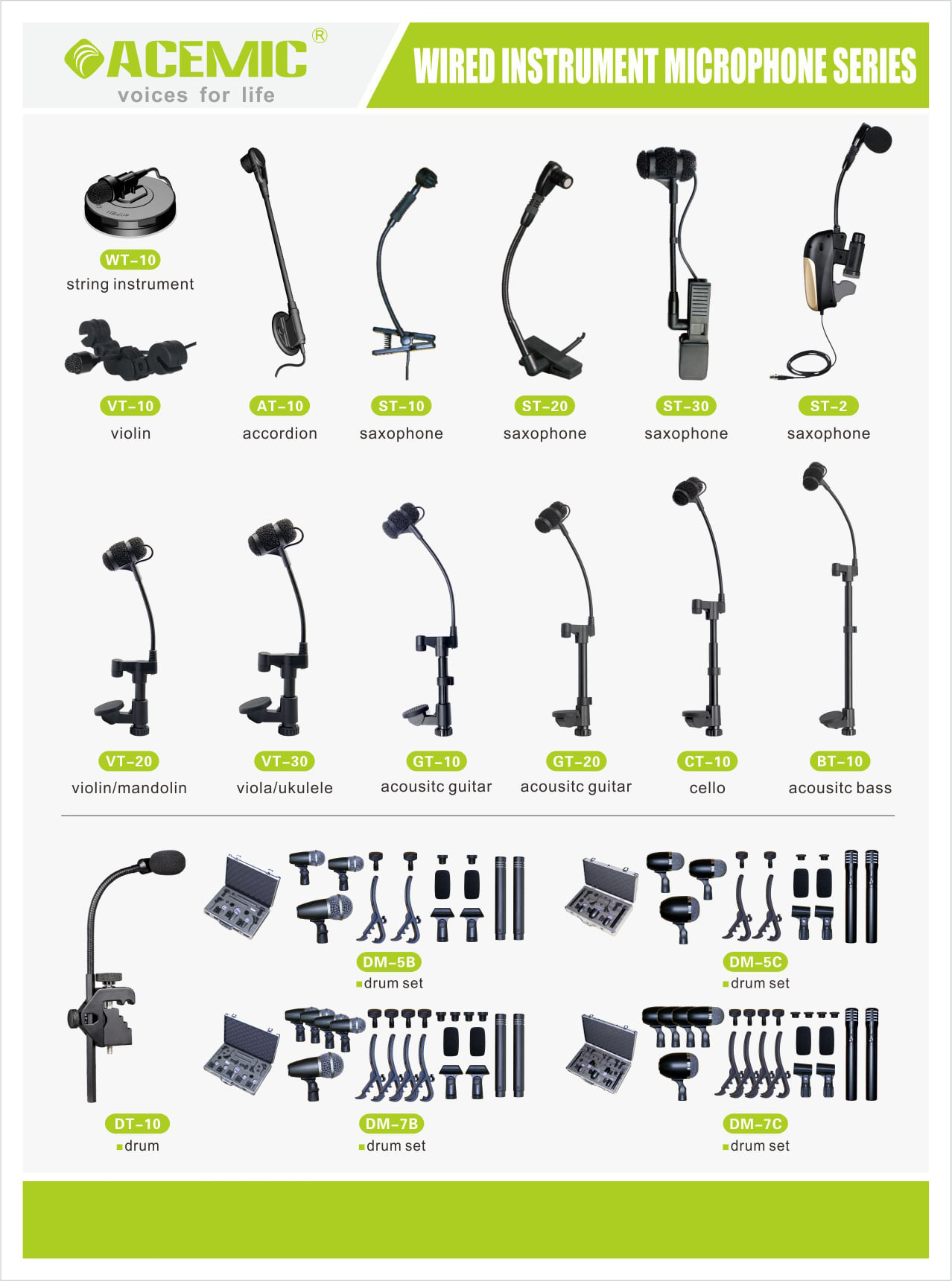 Wired Instrument Microphones